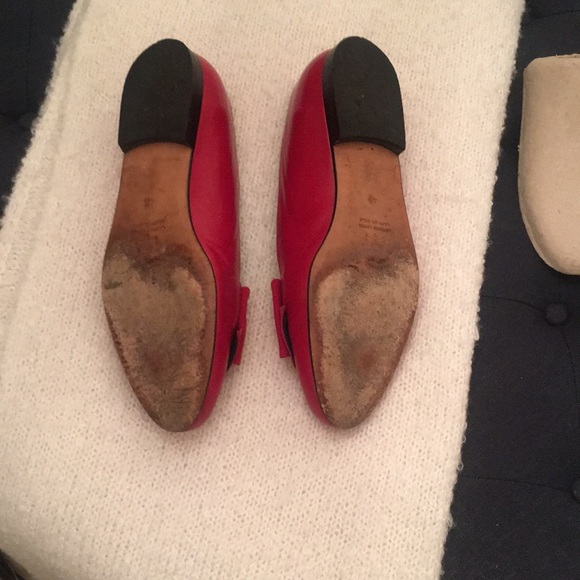 Red leather Italian flats - Picture 6 of 6